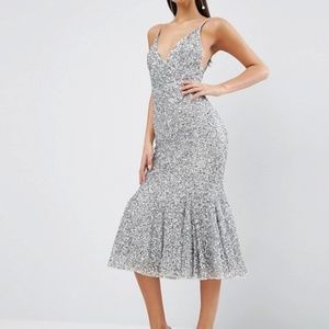ASOS RED CARPET Sequin Midi Fishtail Dress